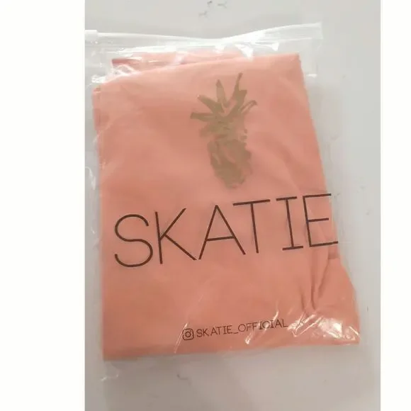 NWT designer Skatie brand luxury leggings sz S  Designed Venice Peach eco chic - Picture 4 of 9